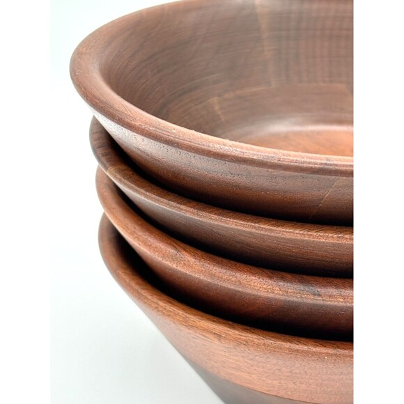 Vermillion Snack Salad Bowls Real‎ Walnut Wood Turned 5.75" Made in the USA MO - Picture 11 of 12